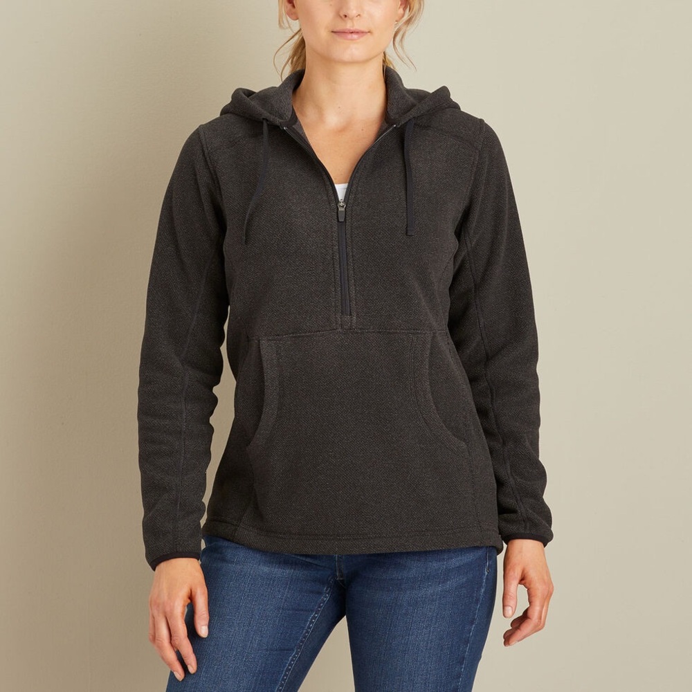 DULUTH TRADING CO. Park Point
Fleece Hooded Pullover 1/2 Zip Charcoal Hoodie